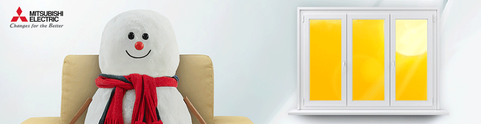 A series of banners to highlight the main USPs of Mitsubishi Air Conditioners