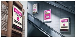 Ads on train station and peak area