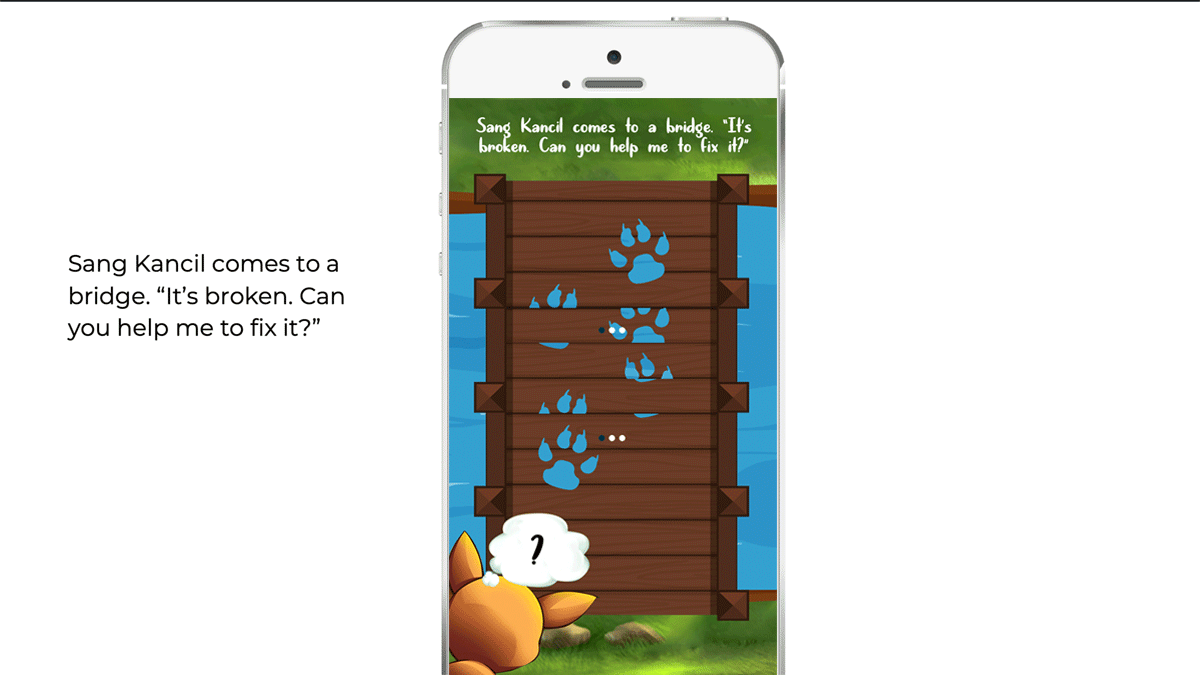 Help Sang Kancil to fix the bridge so that he can cross over the river