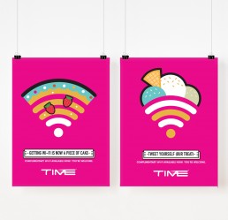 We created a series of posters using the WI-FI icons